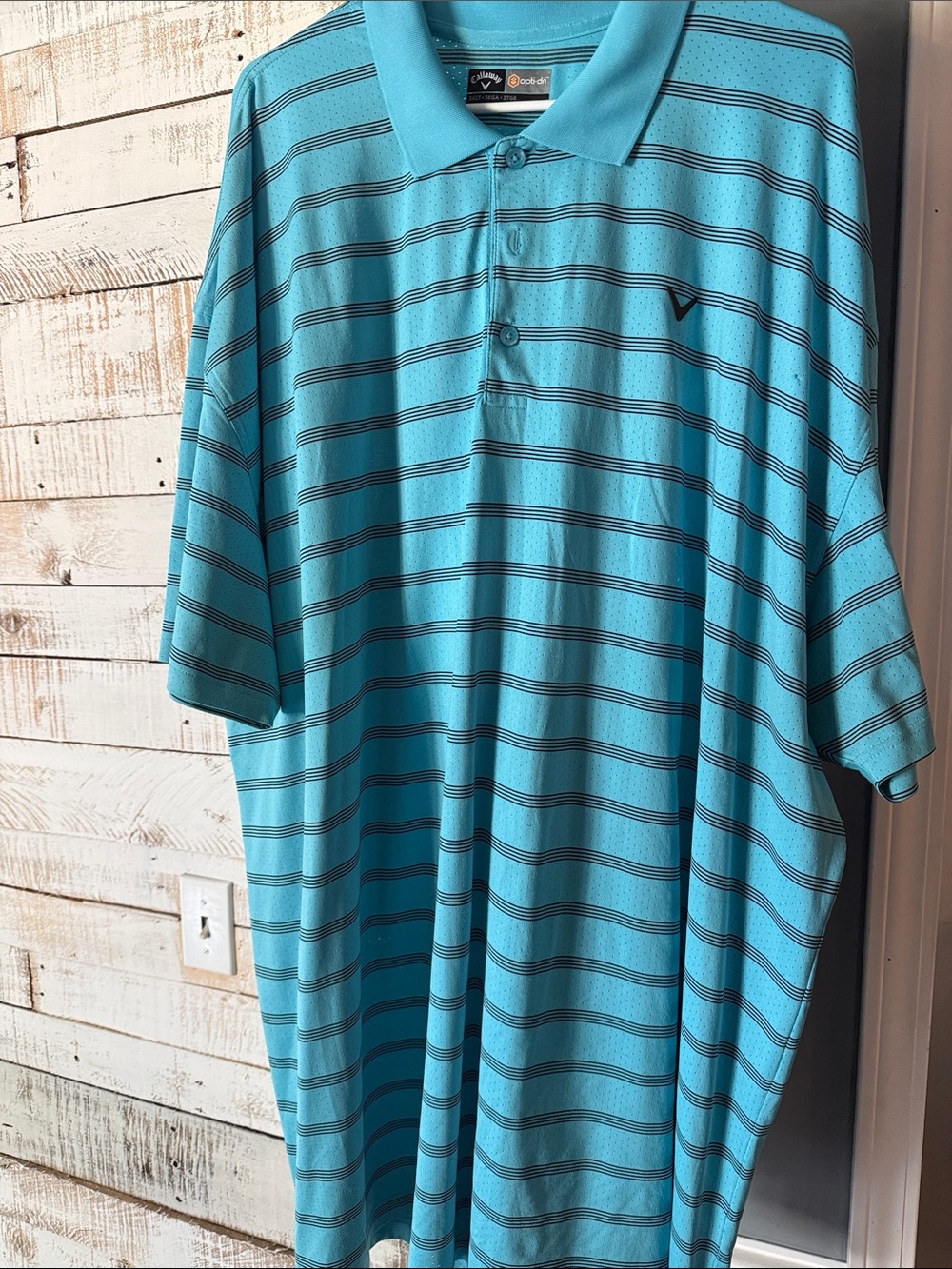 Callaway Men’s Aqua Striped Performance Polo
